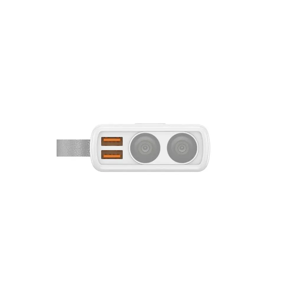 MOVISUN Power Bank Rocket X22 20000mAh Blanco – Carga Rápida PD y QC hasta 22.5W, 3 Salidas Simultáneas, Pantalla Digital LED, Linterna Dual, Ideal para Viajes, Celulares y Más