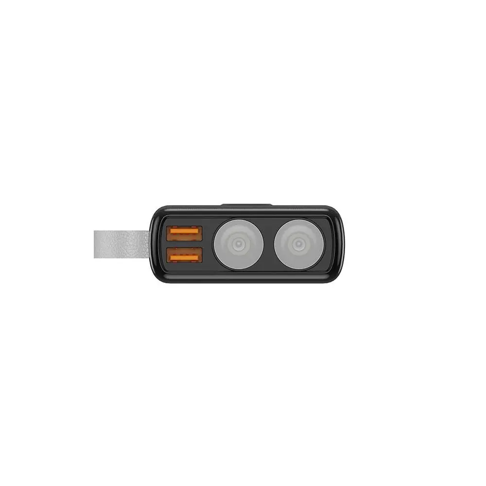 MOVISUN Power Bank Rocket X22 20000mAh Negro – Carga Rápida PD y QC hasta 22.5W, 3 Salidas Simultáneas, Pantalla Digital LED, Linterna Dual, Ideal para Viajes, Celulares y Más