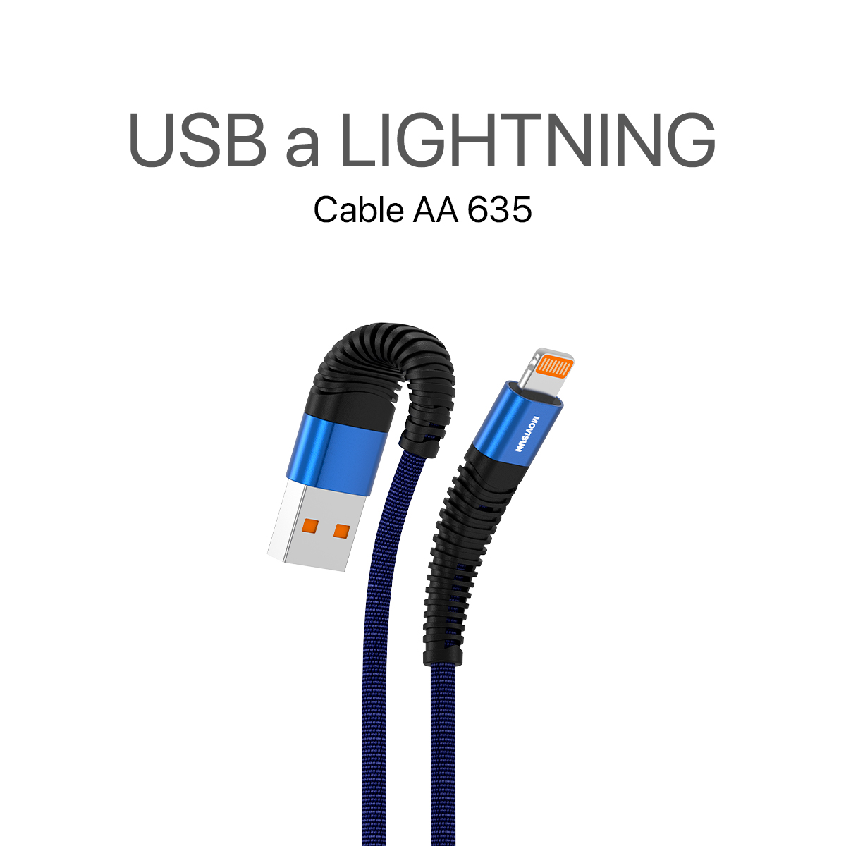 MOVISUN Cable de carga USB a Tipo Lightning AA 635 Azul