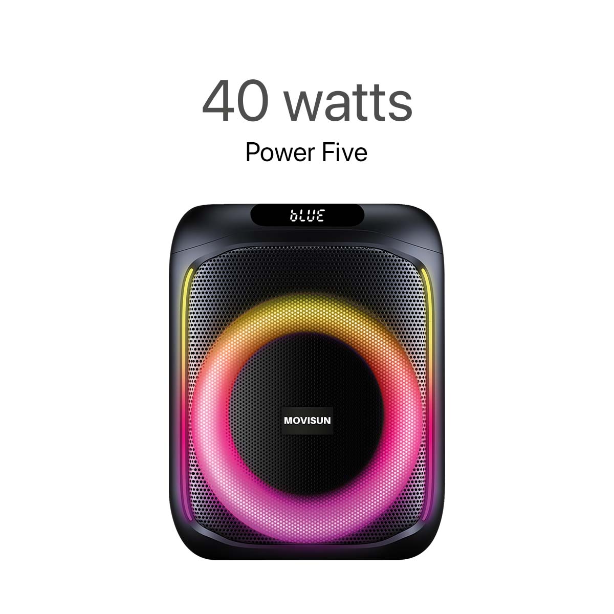 MOVISUN Parlante Karaoke Bluetooth Power Five Negro