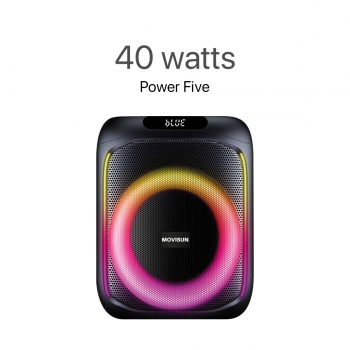 MOVISUN Parlante Karaoke Bluetooth Power Five Negro