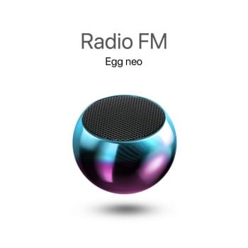 MOVISUN Egg Neo Celeste – Mini Parlante Bluetooth 5W, Función TWS, Radio FM, 5h de Reproducción y Diseño Metálico Portátil