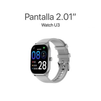 MOVISUN Smartwatch Watch U3 Gris – 2.01 pulgadas TFT, Llamadas Bluetooth, IP67, Ritmo Cardíaco, Deportes, Notificaciones