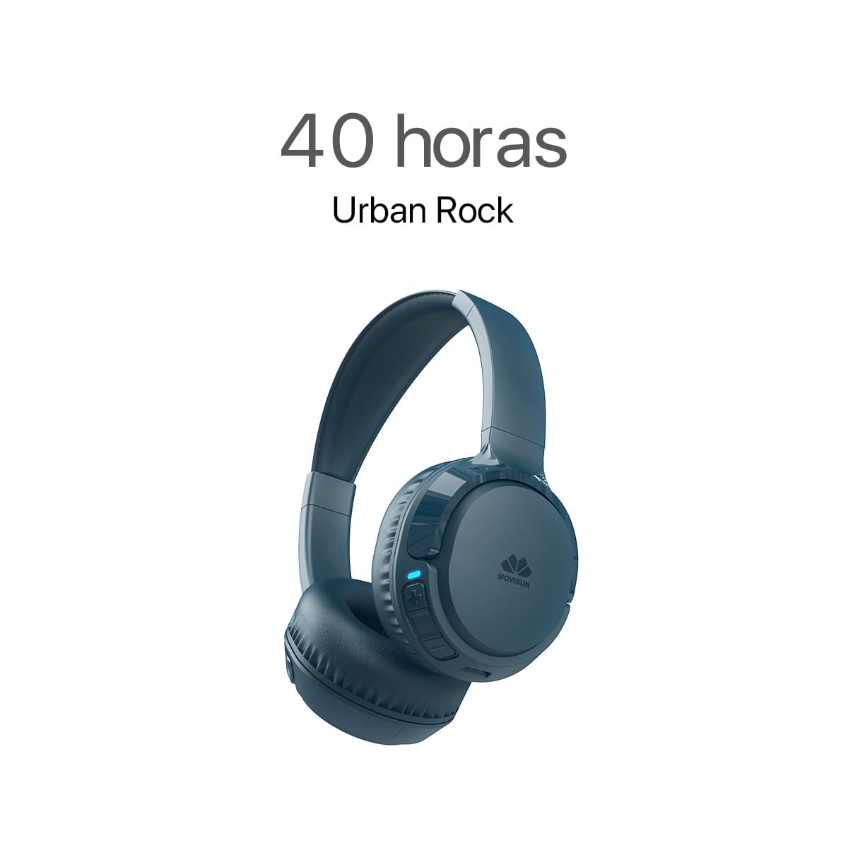 MOVISUN Audífonos Inalámbricos de Vincha Urban Rock Azul