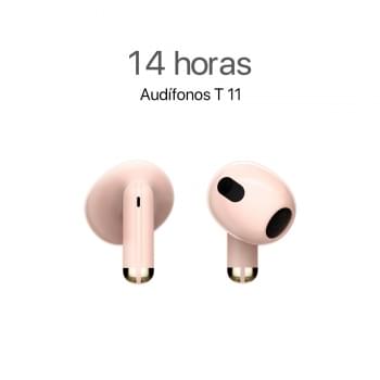 MOVISUN T 11 Rosado - Audífonos inalámbricos livianos con control táctil y hasta 14 h de autonomía