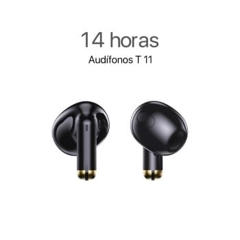 MOVISUN T 11 Negro - Audífonos inalámbricos livianos con control táctil y hasta 14 h de autonomía
