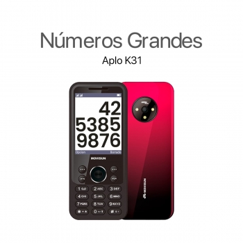 MOVISUN Celular Pantalla 2.8 APLO K31 TORNASOLADO ROJO / NEGRO