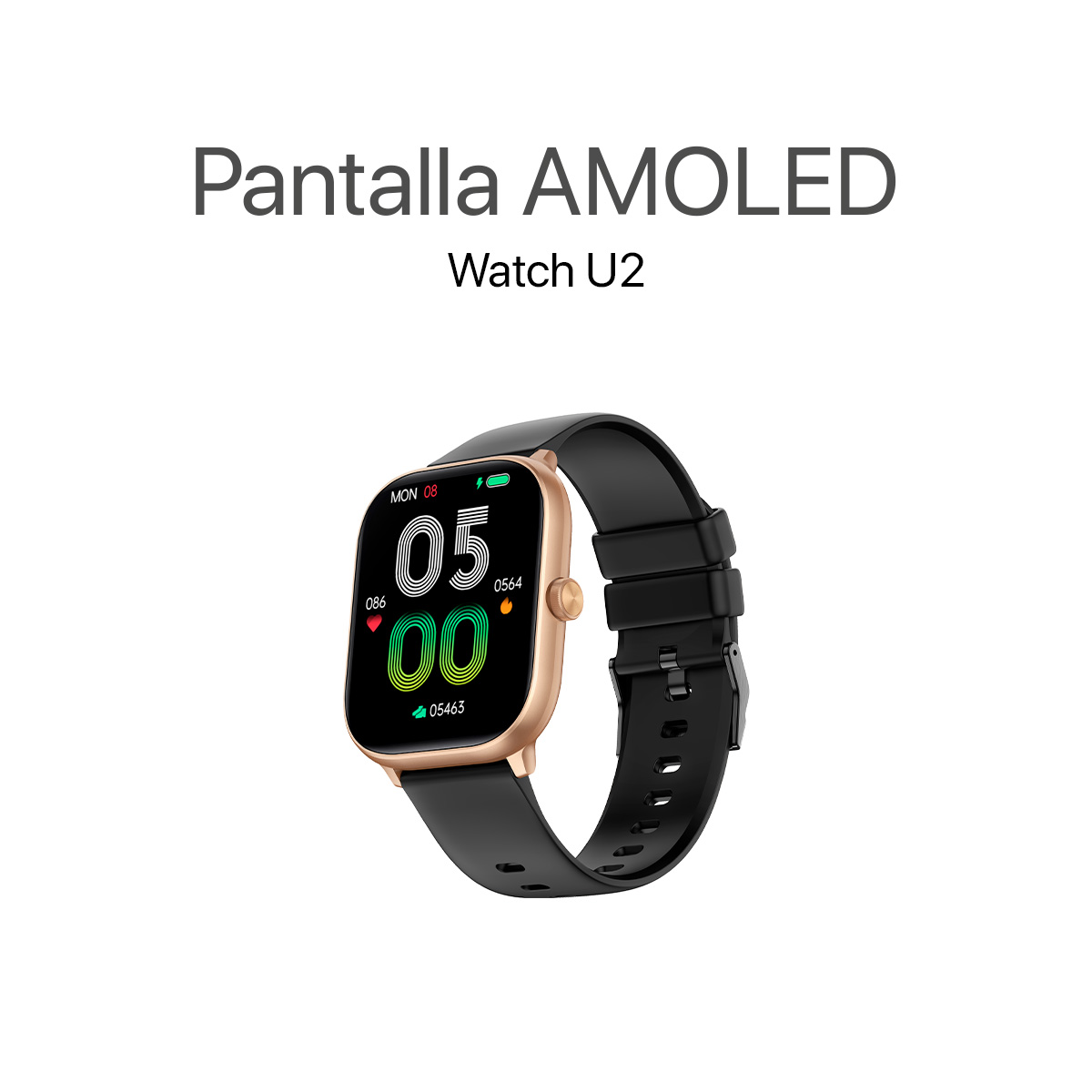 MOVISUN Smartwatch Watch U2 Dorado - Negro