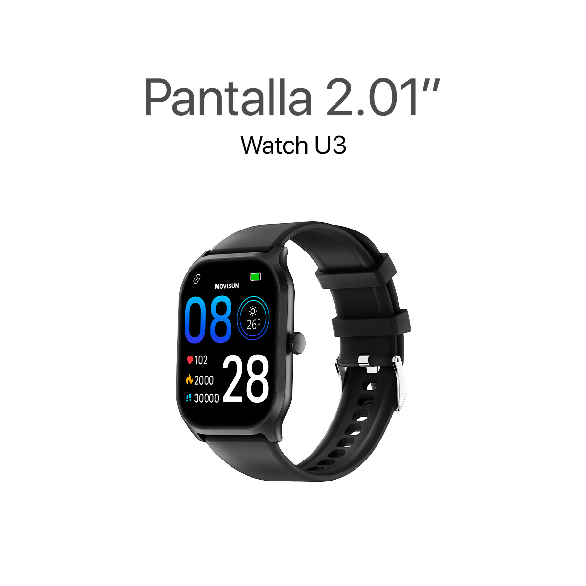 MOVISUN Smartwatch Watch U3 Negro