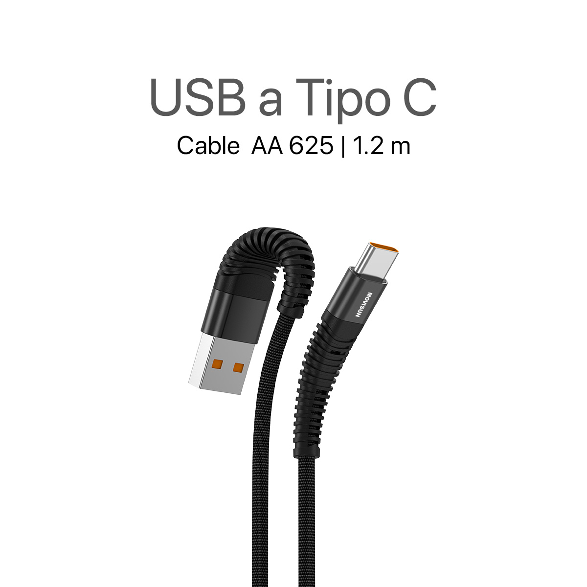 MOVISUN Cable de carga USB a Tipo C AA 625 Negro