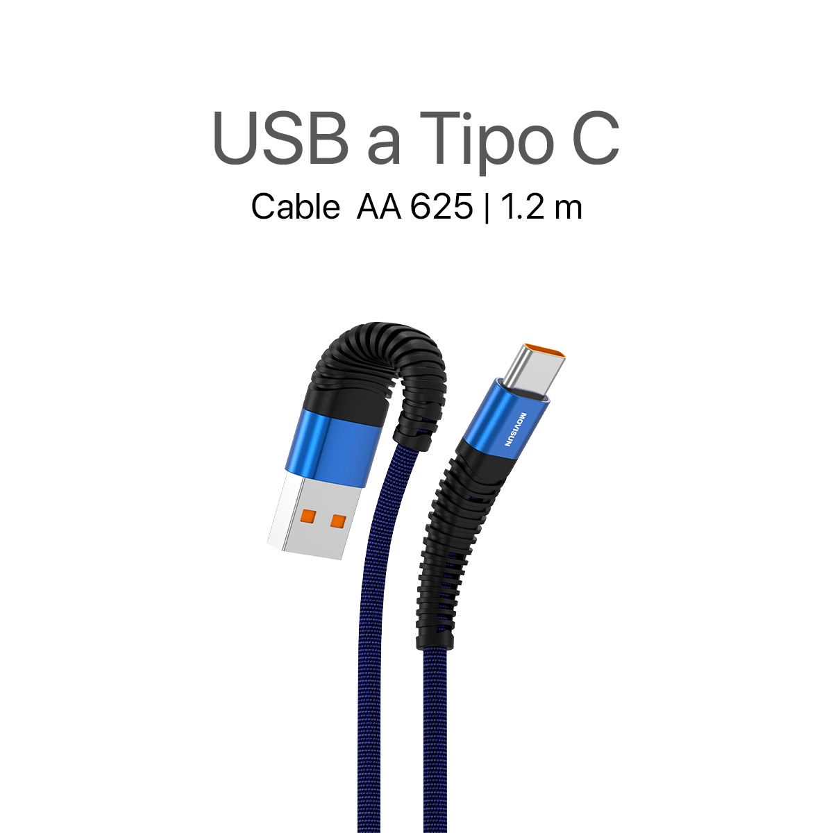 MOVISUN Cable de carga USB a Tipo C AA 625 Azul