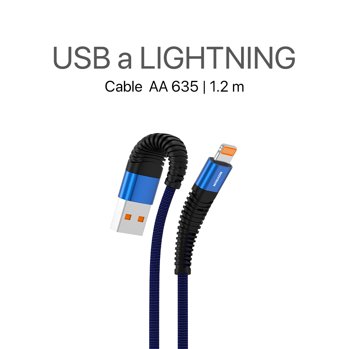 MOVISUN Cable de carga USB a Tipo Lightning AA 635 Azul