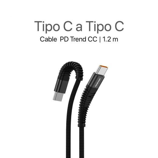 movimoon Cable de carga Tipo C a Tipo C Trend CC Negro