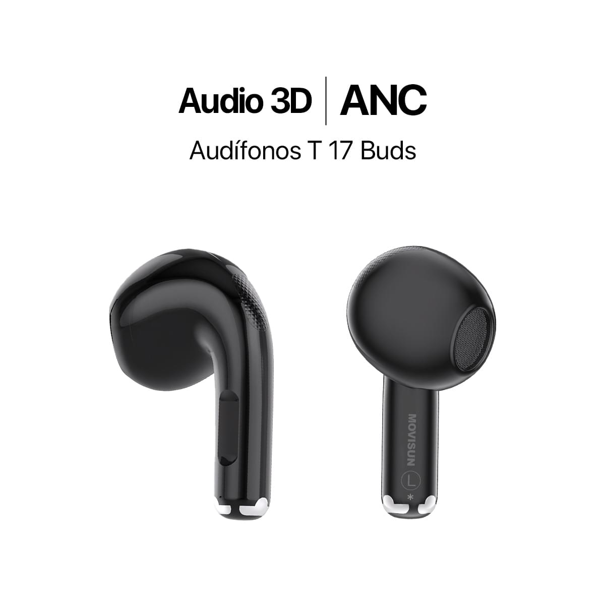 MOVISUN Audífonos TWS T 17 Buds Negro