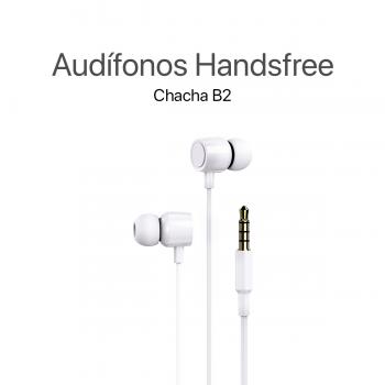 MOVISUN Enjoy Chacha B2 Blanco – Audífonos con Cable Jack 3.5 mm, Micrófono Incorporado, Control Deslizante de Volumen, Diseño Plastificado, 1.20 m