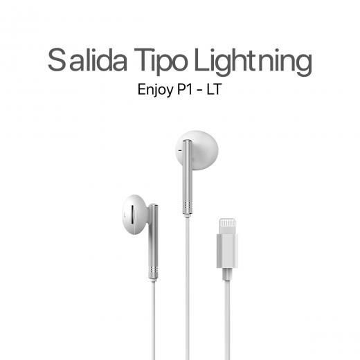 MOVISUN Audífonos con Cable Lightning Enjoy P1-LT Blanco