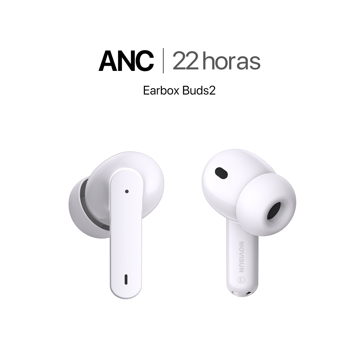MOVISUN Audífonos Inalámbricos con ANC Earbox Buds2 Blanco
