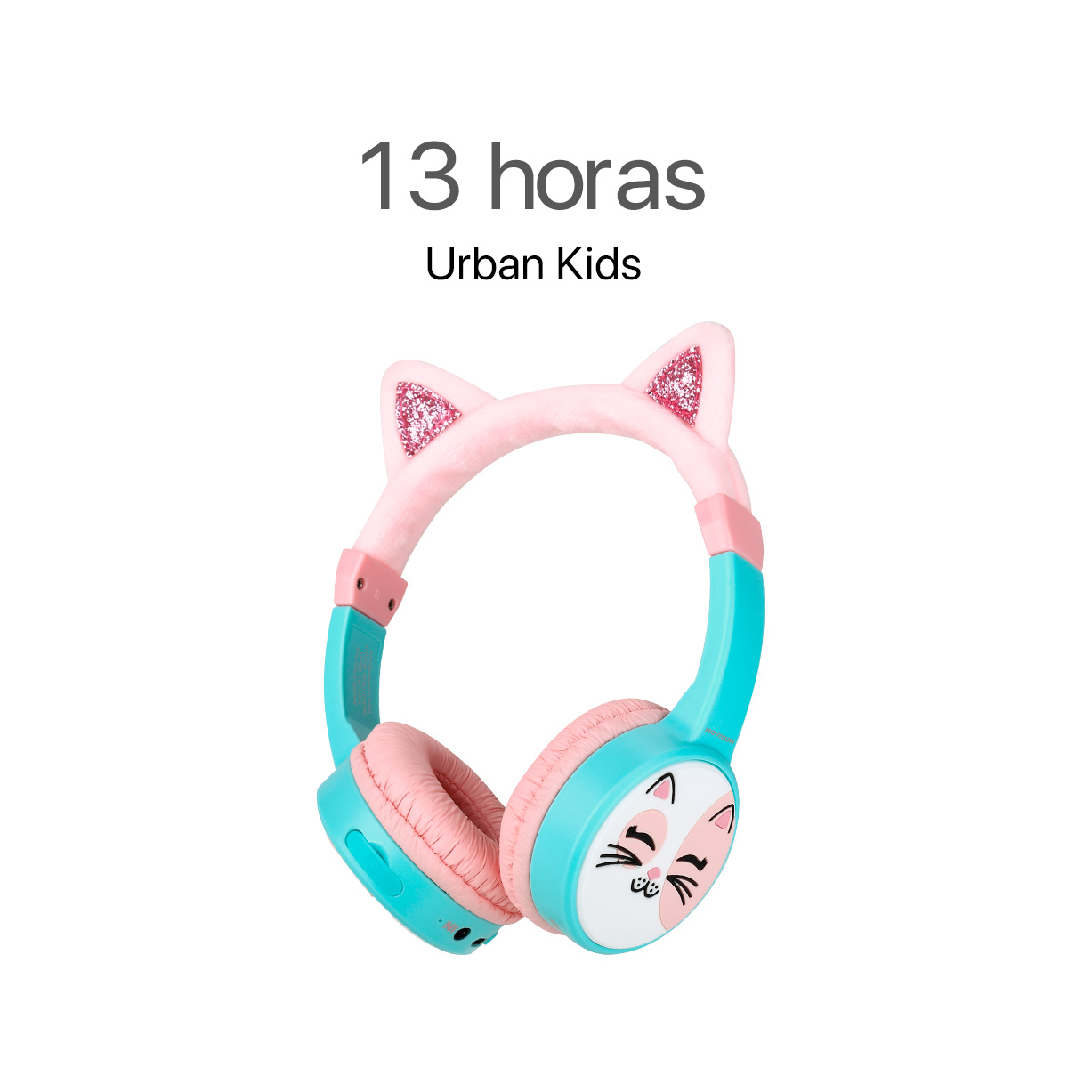 MOVISUN Audífonos inalámbricos de Vincha para niños Urban Kids Gata