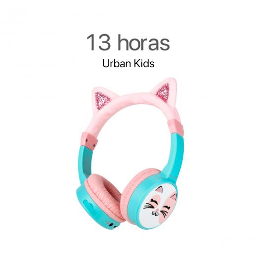 MOVISUN Audífonos inalámbricos de Vincha para niños Urban Kids Gata