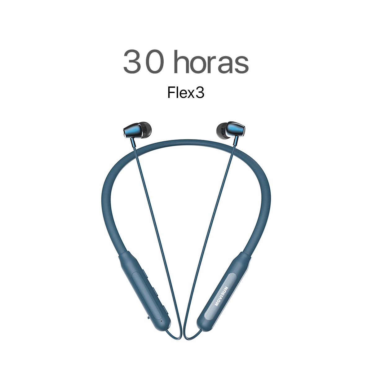 MOVISUN Audífonos Inalámbricos de Collar Flex 3 Azul