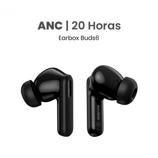 MOVISUN Earbox Buds6 Negro - Audífonos inalámbricos con cancelación de ruido, modo juego y autonomía de hasta 20 h