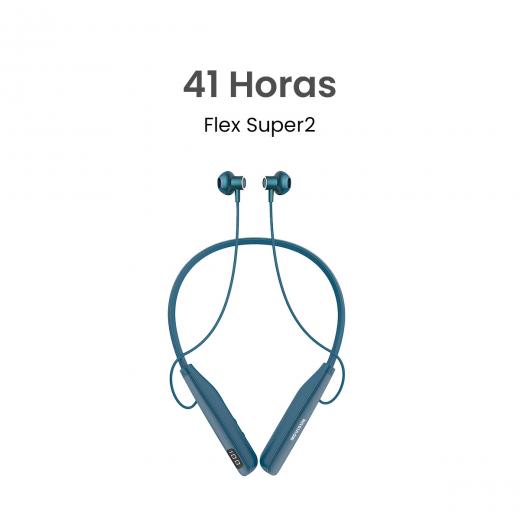 MOVISUN Flex Super2 Azul – Audífonos Collar Magnéticos con Pantalla Digital, 41h de Reproducción, Bluetooth 5.3, Modo Juego y Micrófono