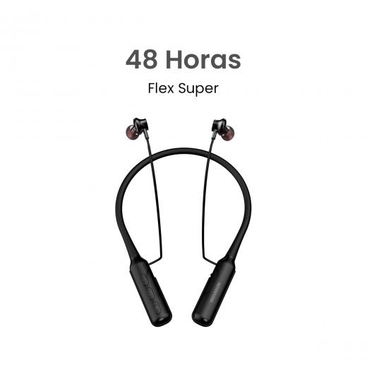 MOVISUN Flex Super Negro – Audífonos Collar Magnéticos con 48h de Reproducción, Bluetooth 5.0, Micrófono Incorporado, Controles de Volumen y Pistas, Diseño Ergonómico