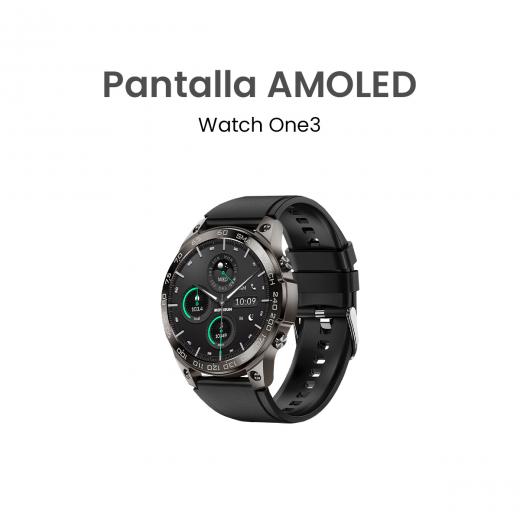MOVISUN Smartwatch Watch One3 Negro – Pantalla AMOLED 1.43 pulgadas, Metal Inoxidable, Llamadas Bluetooth, IP68, Funciones de Salud y Deportes
