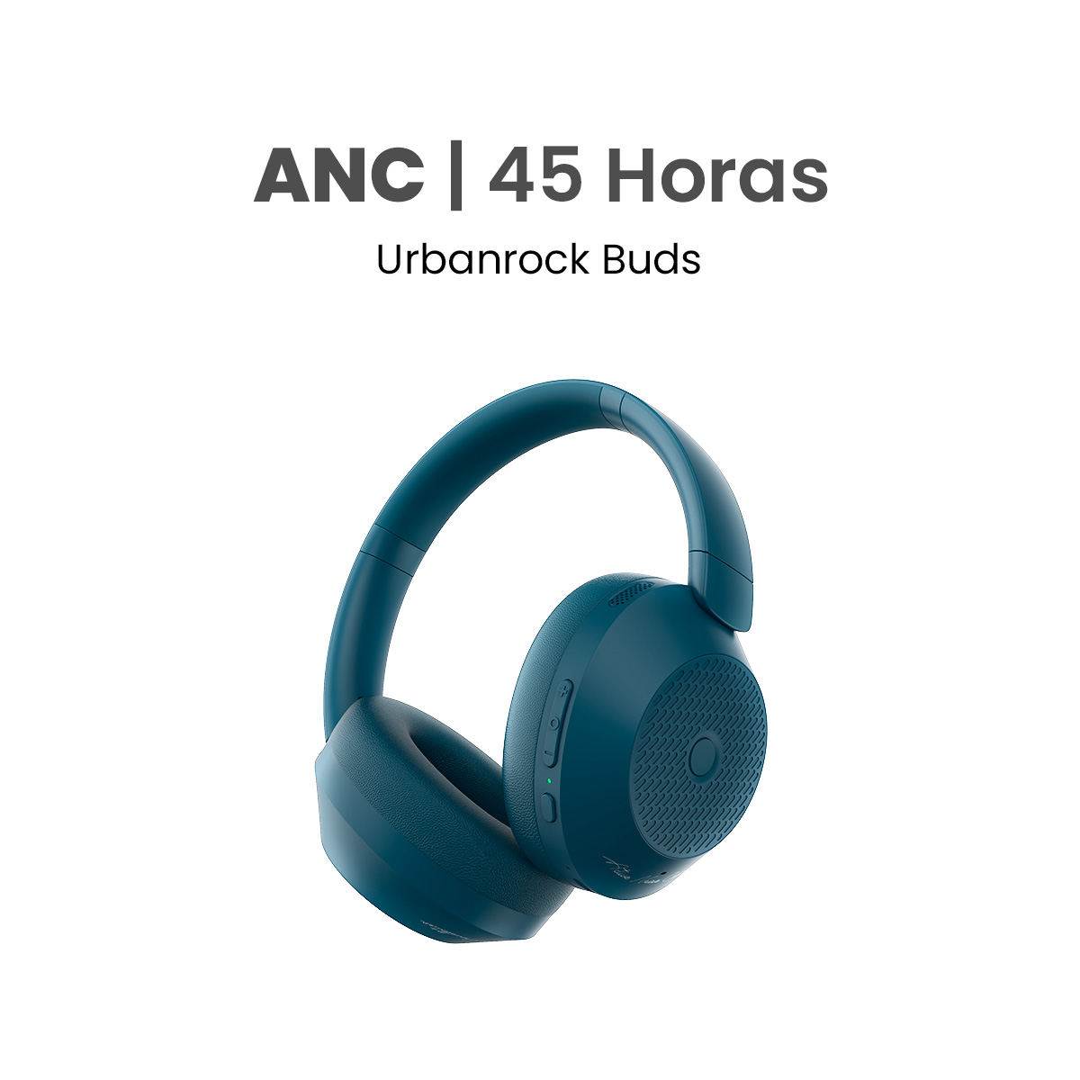 MOVISUN Urbanrock Buds Azul – Audífonos Inalámbricos con Cancelación Activa de Ruido, 45h de Reproducción, Modo Transparencia y Bass Boost, Bluetooth 5.3