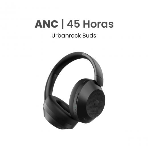 MOVISUN Urbanrock Buds Negro – Audífonos Inalámbricos con Cancelación Activa de Ruido, 45h de Reproducción, Modo Transparencia y Bass Boost, Bluetooth 5.3