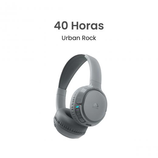 MOVISUN Urban Rock Gris – Audífonos Inalámbricos de Vincha con 40h de Reproducción, Modo Juego, Bluetooth 5.3, Diseño Plegable, Micrófono y Botones Multifunción