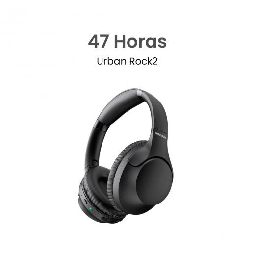 MOVISUN Urban Rock2 Negro – Audífonos Inalámbricos con Modo Bass, 47h de Reproducción, Bluetooth 5.3, Diseño Plegable y Controles Integrados