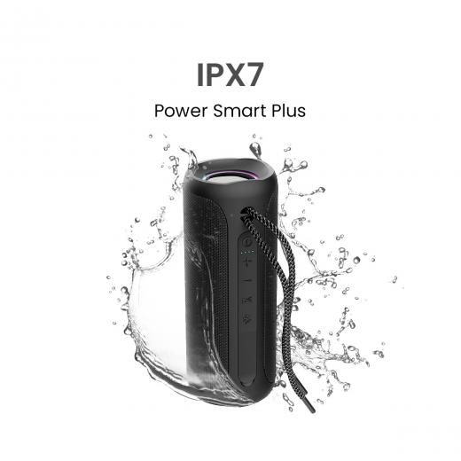 MOVISUN Power Smart Plus – Parlante Bluetooth Acuático IPX7 22W, Batería 5000 mAh, Sonido 360°, TWS, Base Anticaídas y Luces LED