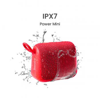 MOVISUN Power Mini Rojo – Parlante Acuático Bluetooth IPX7, 5W, Batería 2500 mAh, TWS, Radio FM y Micrófono Integrado
