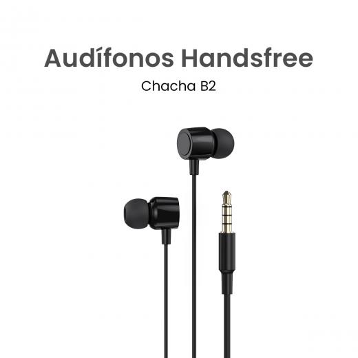 MOVISUN Chacha B2 Negro – Audífonos con Cable Jack 3.5 mm, Micrófono Incorporado, Control Deslizante de Volumen, Diseño Plastificado, 1.20 m
