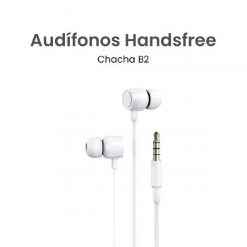 MOVISUN Chacha B2 Blanco – Audífonos con Cable Jack 3.5 mm, Micrófono Incorporado, Control Deslizante de Volumen, Diseño Plastificado, 1.20 m