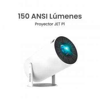 MOVISUN JET P1 – Mini Proyector Inteligente Portátil con WiFi y Bluetooth, 150 ANSI, Resolución HD, Google Play Incorporado, Compatible con iPhone, Android y HDMI, Ideal para Viajes, Proyección en Dormitorio y Entretenimiento al Aire Libre