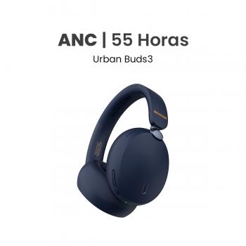 MOVISUN Urban Buds3 Azul – Audífonos Ergonómicos con ANC, Batería 55h, Modo Juego, Ecualizador BASS, Plegables, Micrófono, Bluetooth 5.4