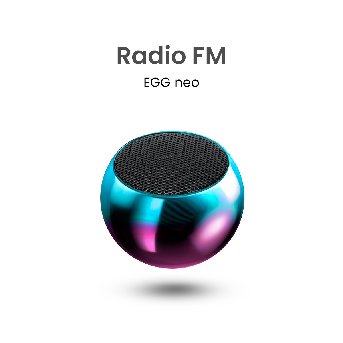 MOVISUN Egg Neo Celeste – Mini Parlante Bluetooth 5W, Función TWS, Radio FM, 5h de Reproducción y Diseño Metálico Portátil