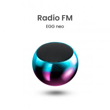 MOVISUN Egg Neo Celeste – Mini Parlante Bluetooth 5W, Función TWS, Radio FM, 5h de Reproducción y Diseño Metálico Portátil