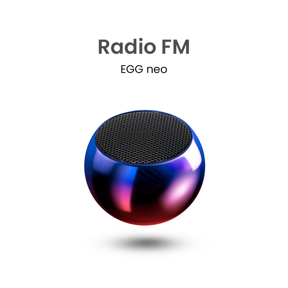 MOVISUN Egg Neo Rojo – Mini Parlante Bluetooth 5W, Función TWS, Radio FM, 5h de Reproducción y Diseño Metálico Portátil