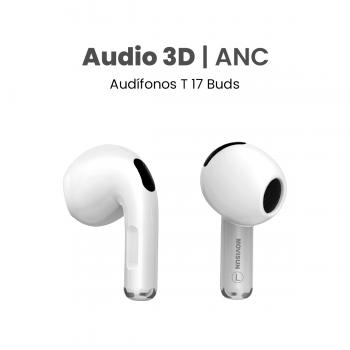 MOVISUN T 17 Buds Blanco - Audífonos inalámbricos con cancelación de ruido, modo transparencia, 3D y hasta 16 h de autonomía