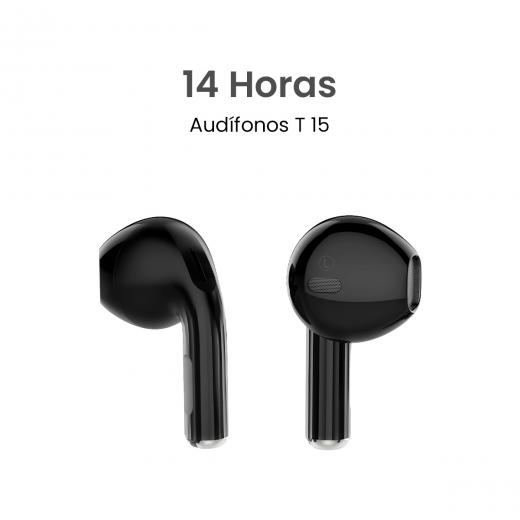 MOVISUN T 15 Negro - Audífonos inalámbricos con diseño ultraligero, hasta 14 h de autonomía y Bluetooth 5.3