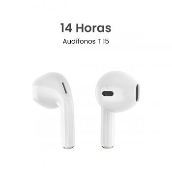 MOVISUN T 15 Blanco - Audífonos inalámbricos con diseño ultraligero, hasta 14 h de autonomía y Bluetooth 5.3