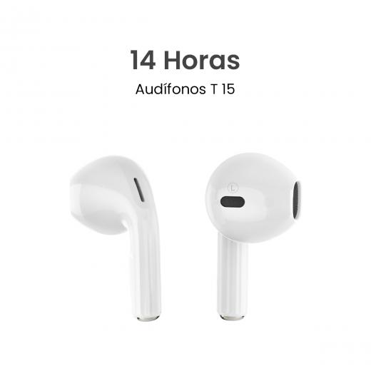MOVISUN T 15 Blanco - Audífonos inalámbricos con diseño ultraligero, hasta 14 h de autonomía y Bluetooth 5.3