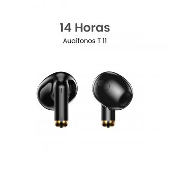 MOVISUN T 11 Negro - Audífonos inalámbricos livianos con control táctil y hasta 14 h de autonomía