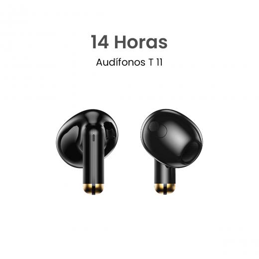 MOVISUN T 11 Negro - Audífonos inalámbricos livianos con control táctil y hasta 14 h de autonomía
