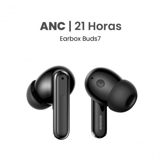 MOVISUN Earbox Buds7 - Audífonos inalámbricos con ANC, modo juego, asistente de voz y hasta 21 h de autonomía