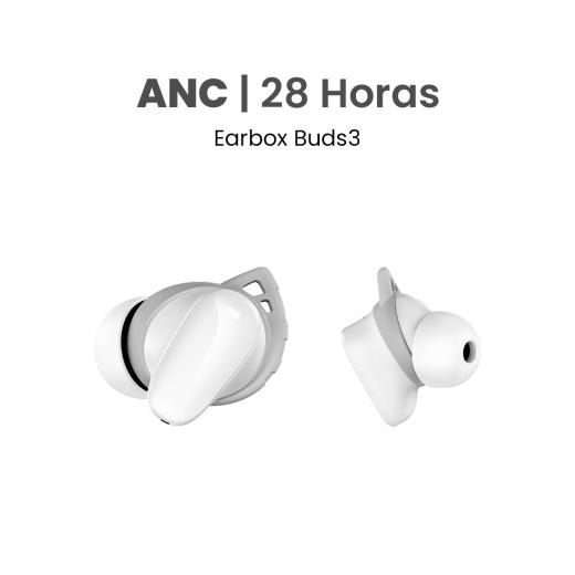 MOVISUN Earbox Buds3 Blanco – Audífonos Inalámbricos con Cancelación de Ruido, Modo Juego, Micrófono para Llamadas, Bluetooth 5.3, Hasta 28 h