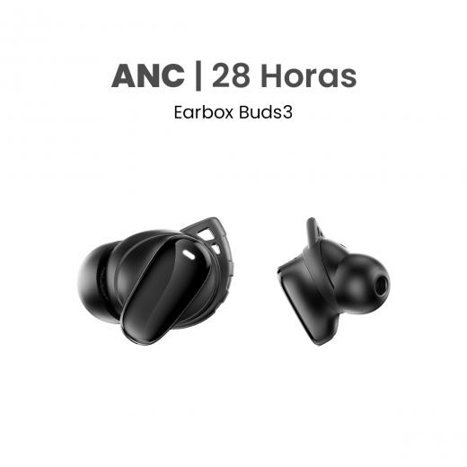 MOVISUN Earbox Buds3 Negro – Audífonos Inalámbricos con Cancelación de Ruido, Modo Juego, Micrófono para Llamadas, Bluetooth 5.3, Hasta 28 h